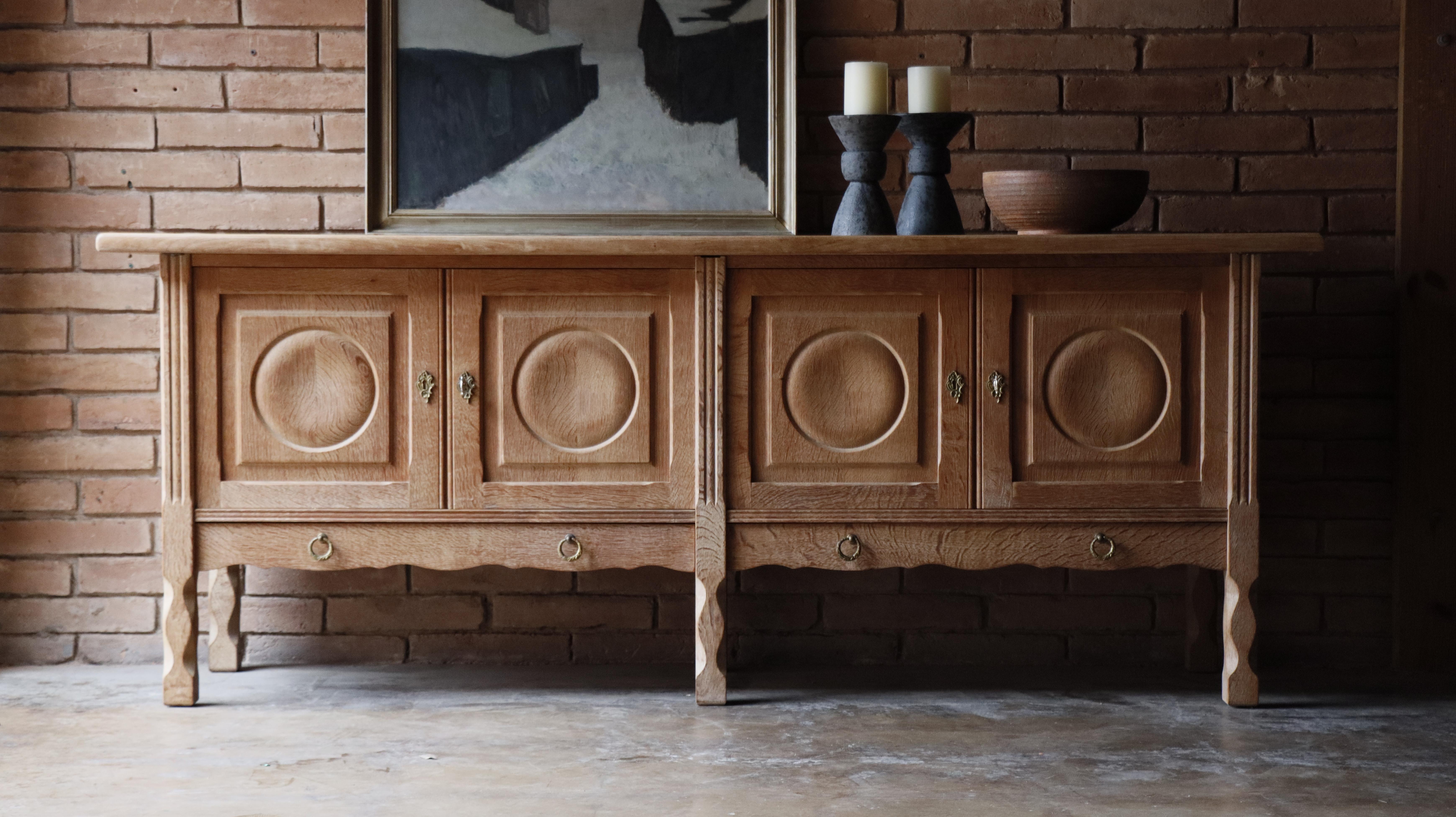 Solid White Oak Sideboard attr: to Henning Kjaernulf, Denmark, 1960s 2