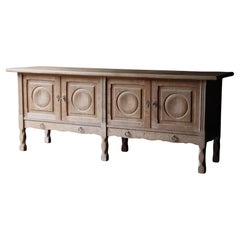 Solid White Oak Sideboard attr: to Henning Kjaernulf, Denmark, 1960s