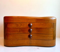 Solid Wood American Studio Craft Jewelry Box in the style of Sam Maloof, 1970's