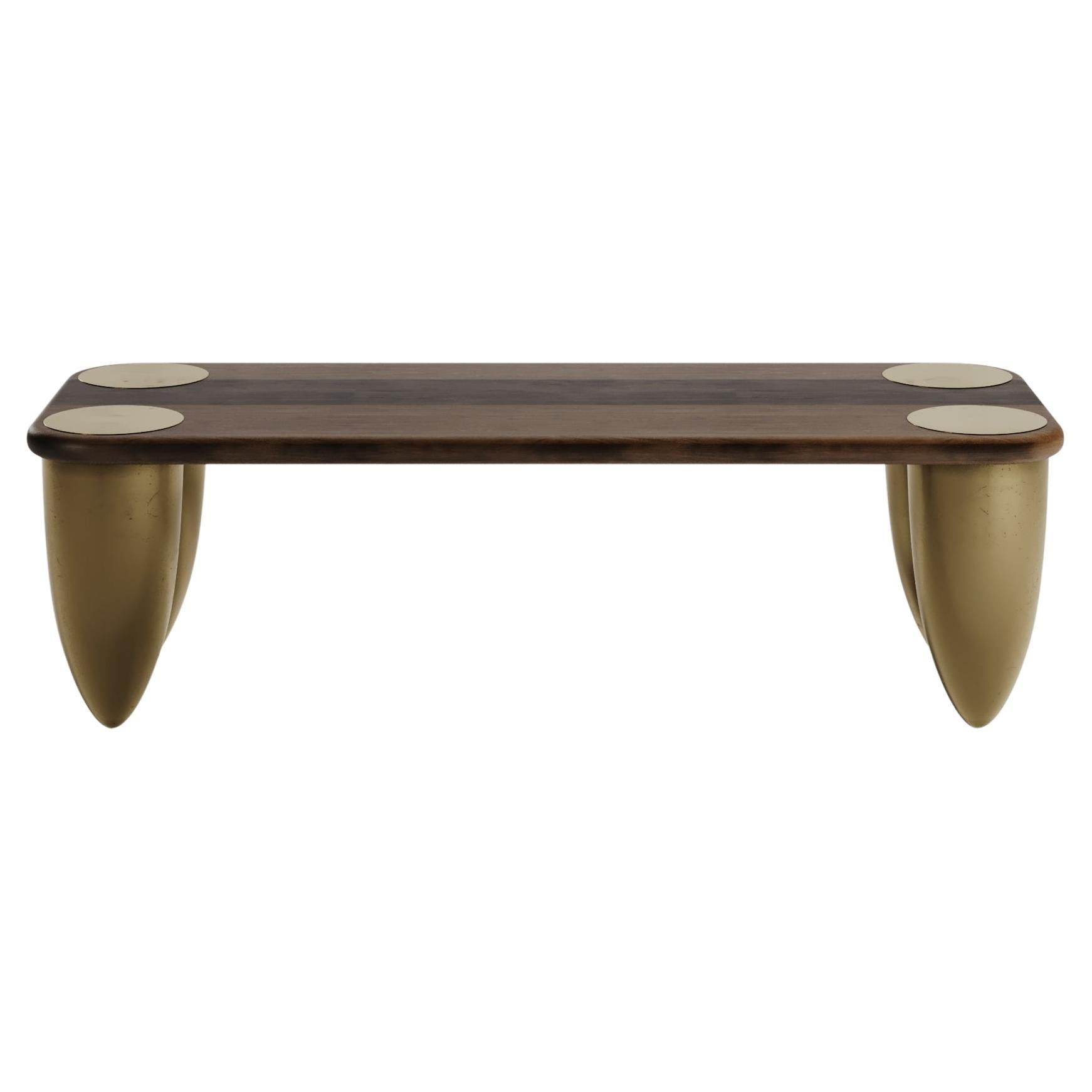 Solid Wood and Cast Metal Tabu Madeira by Studio Orth For Sale