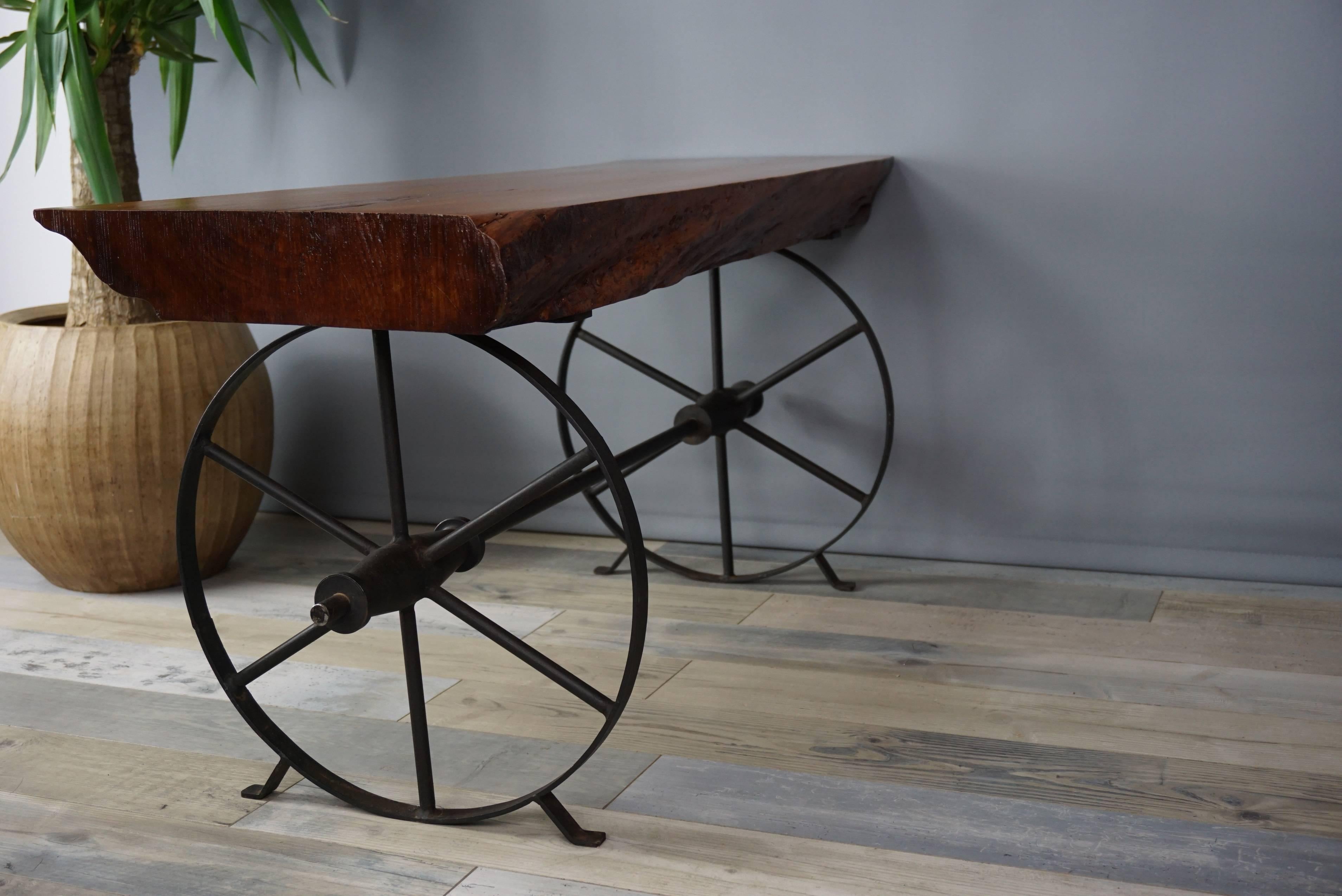 20th Century Solid Wood and Iron French Design of the 1950 Coffee Table For Sale