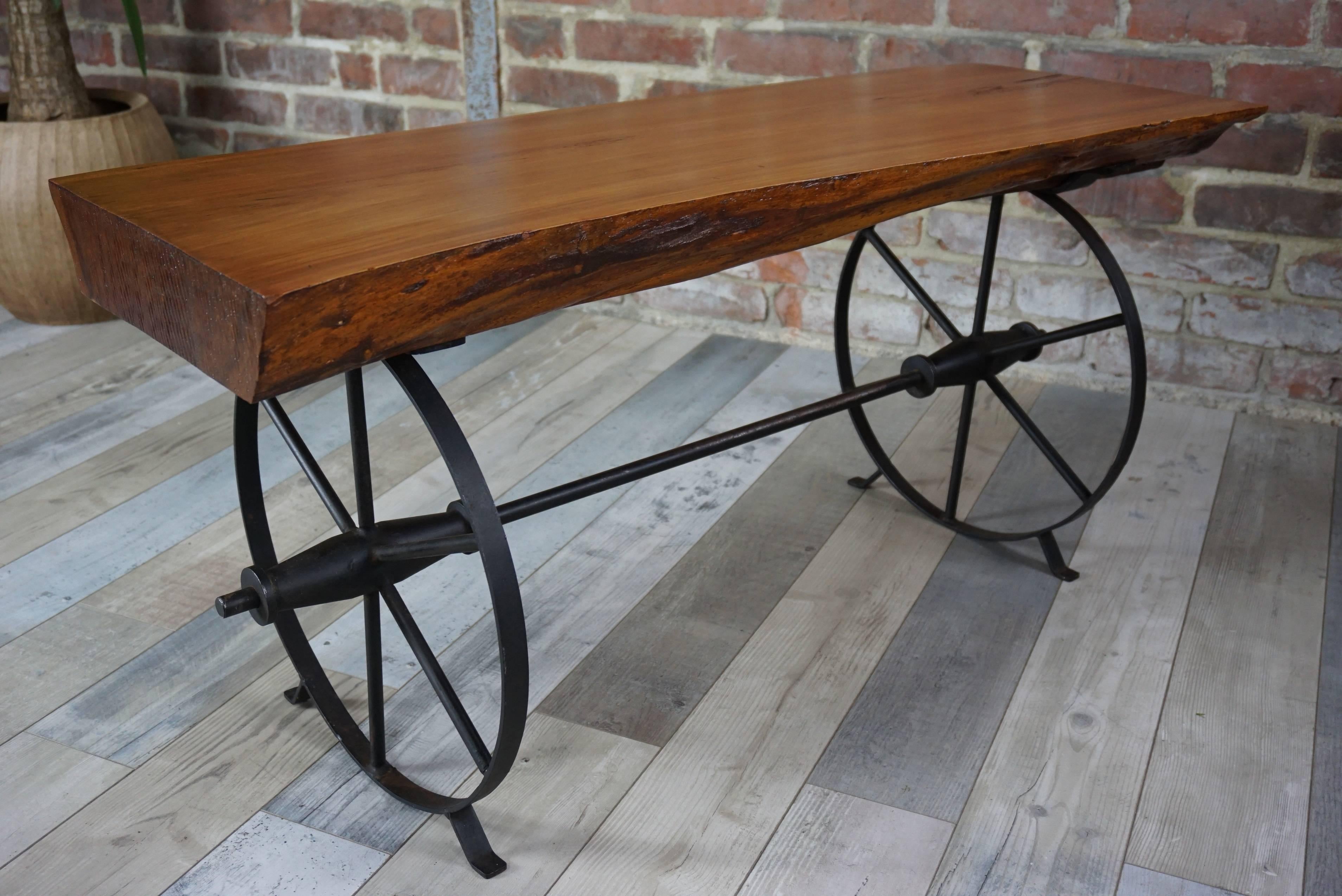 Solid Wood and Iron French Design of the 1950 Coffee Table For Sale 2