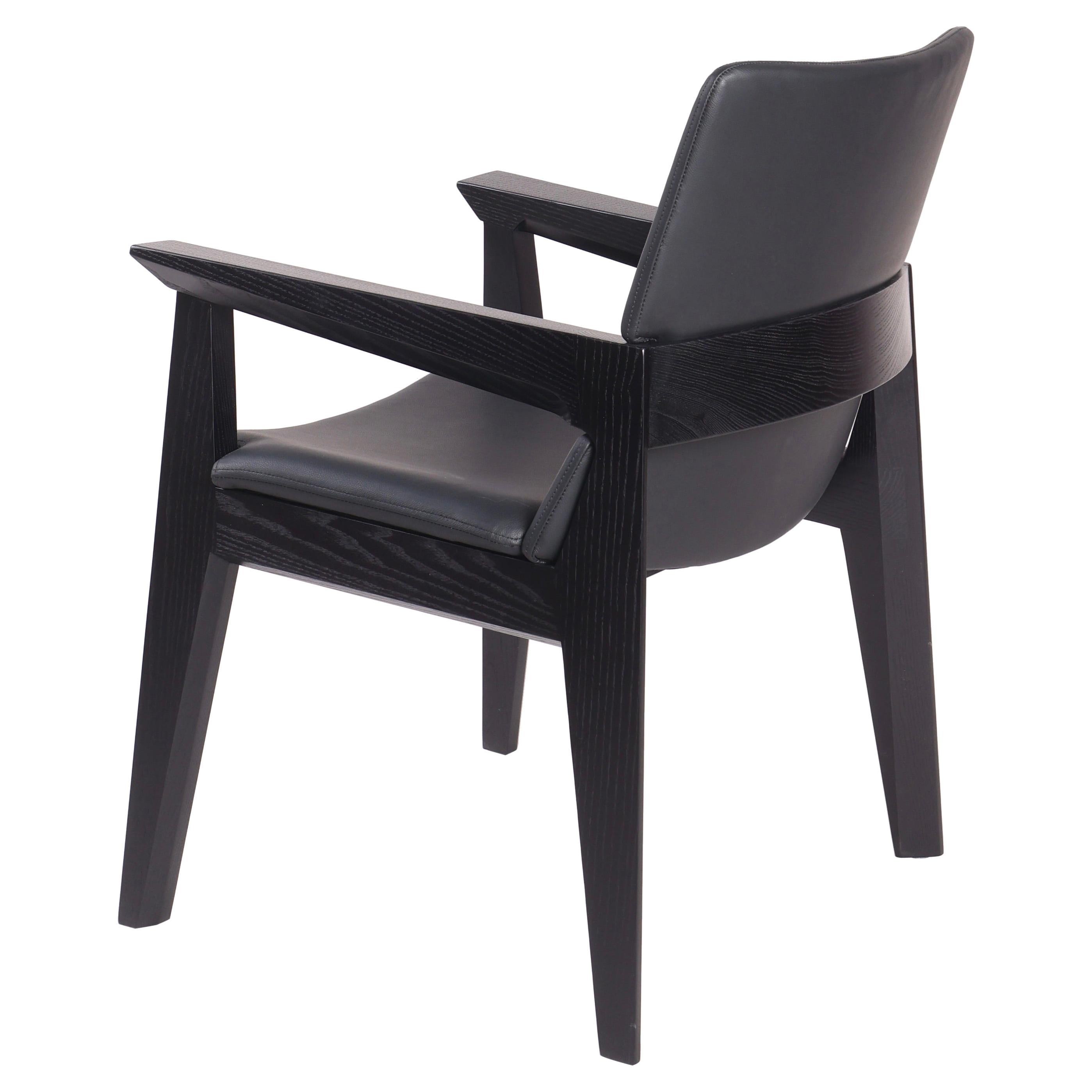 Solid Wood and Leather Arm Chair, Kroft Dining Chair For Sale at 1stDibs