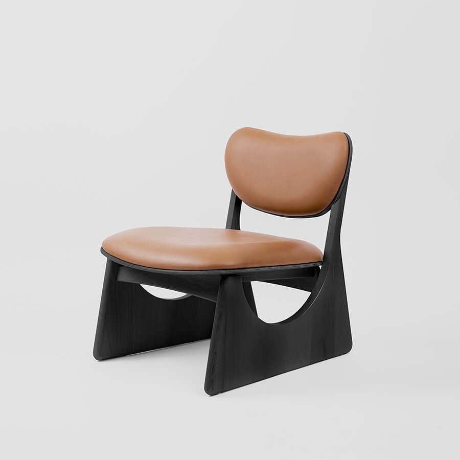 Mexican Solid Wood and Leather Tol Lounge Chair For Sale
