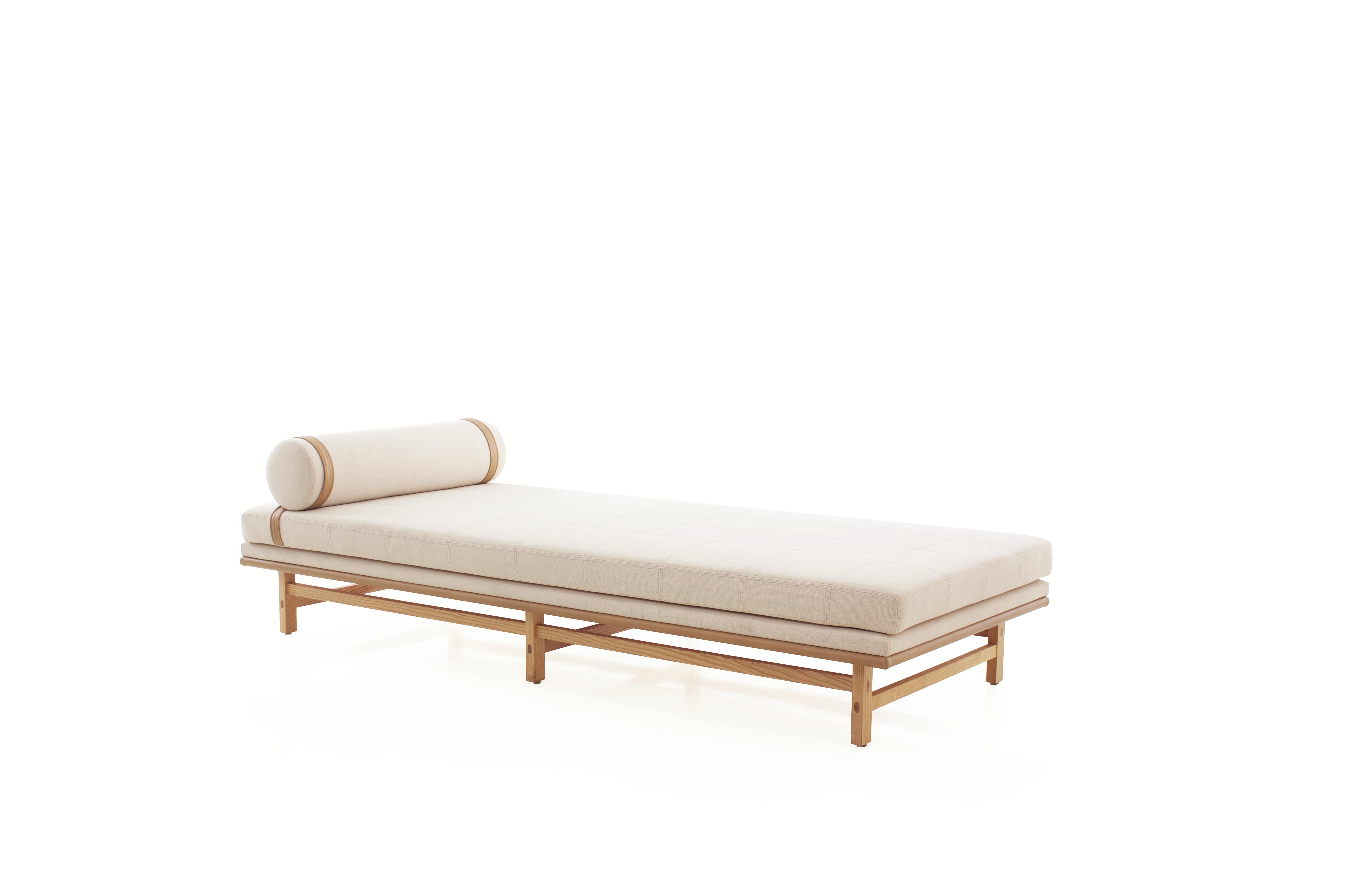 Chinese Solid Wood and Linen Daybed, SW