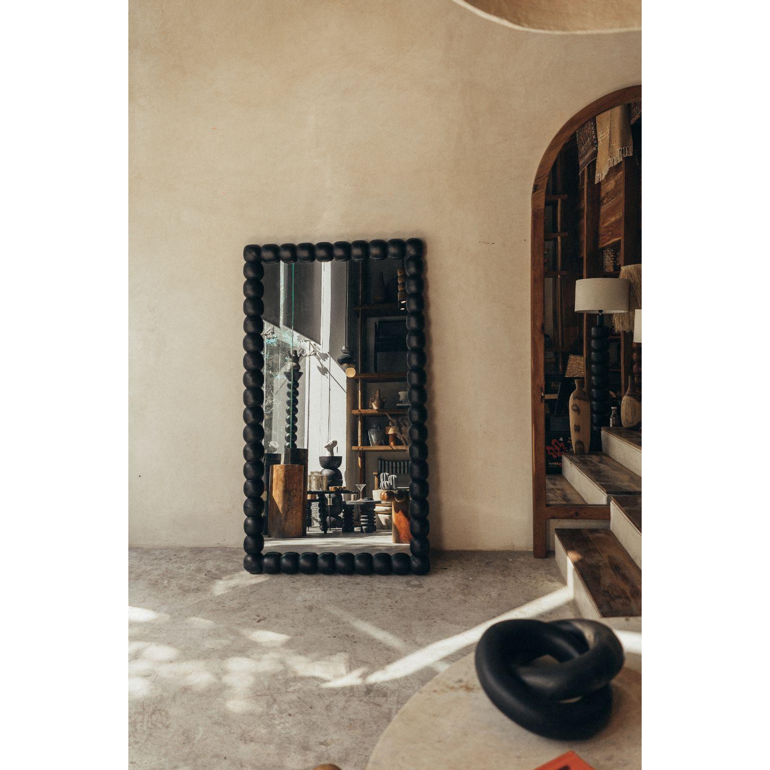 Post-Modern Solid Wood and Smoked Mirror by Daniel Orozco For Sale