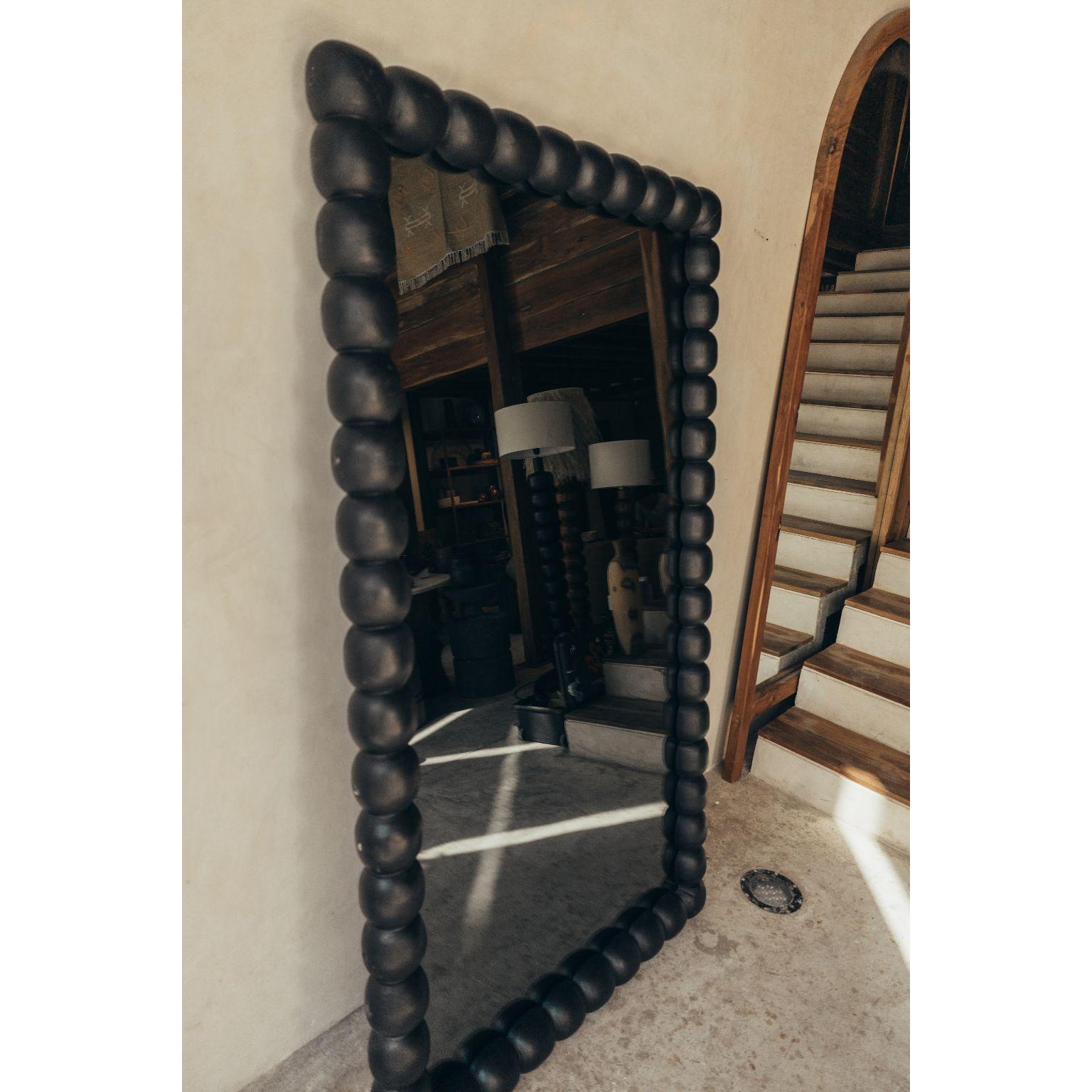 Mexican Solid Wood and Smoked Mirror by Daniel Orozco For Sale
