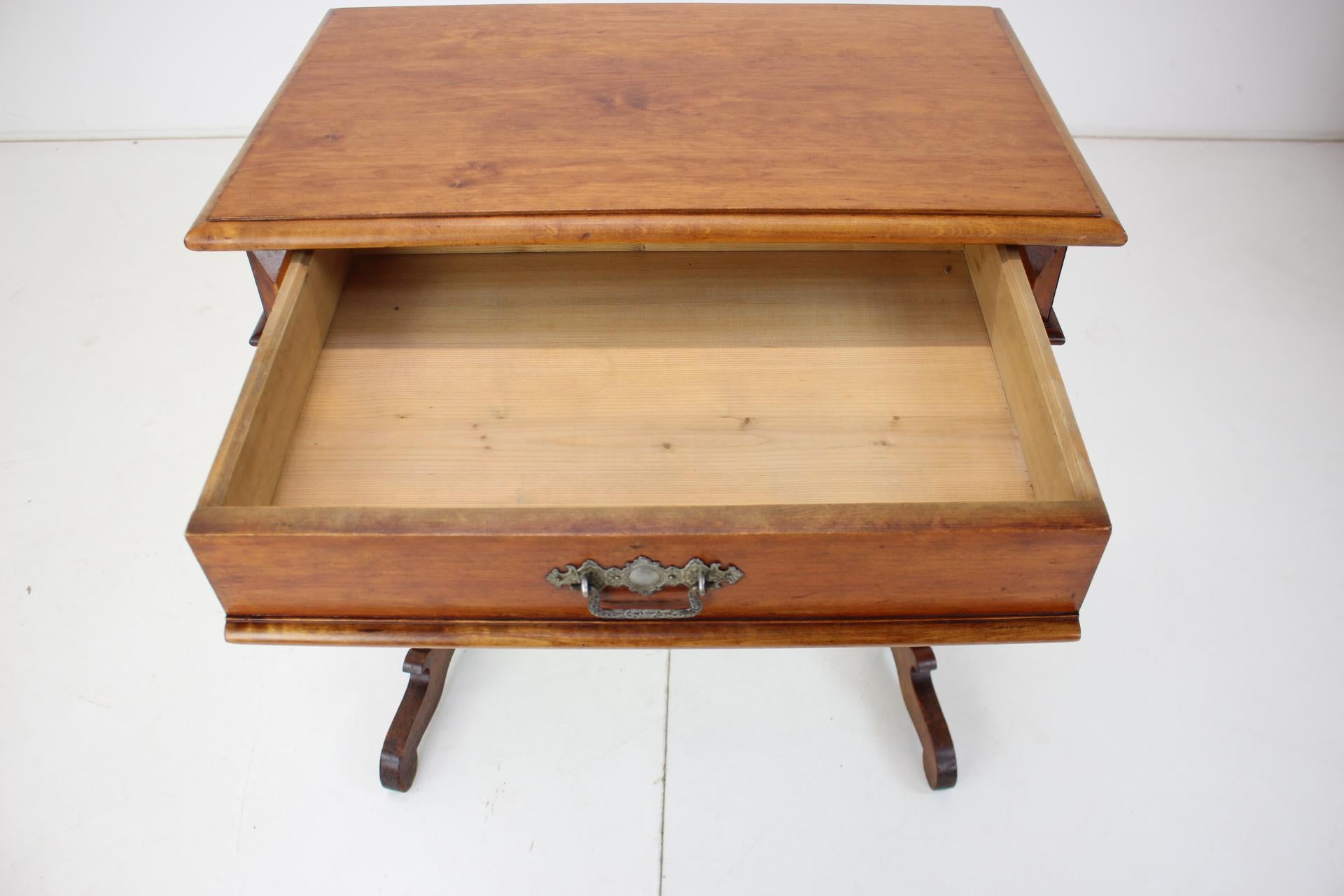 Czech Solid Wood and Veneer Sewing Table, circa 1895 For Sale