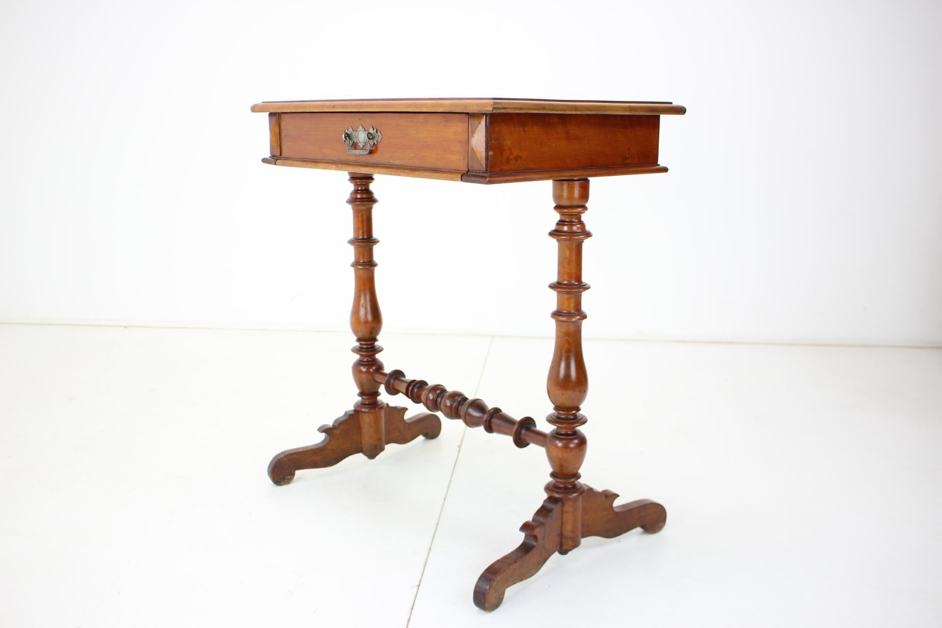 Solid Wood and Veneer Sewing Table, circa 1895 For Sale 1