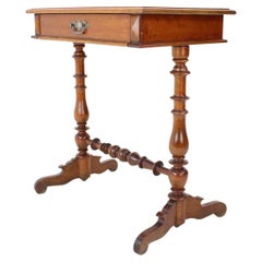 Antique Solid Wood and Veneer Sewing Table, circa 1895