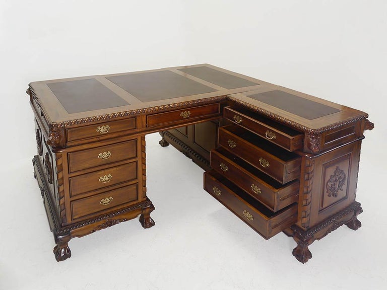 Solid Wood Antique Style Corner Desk