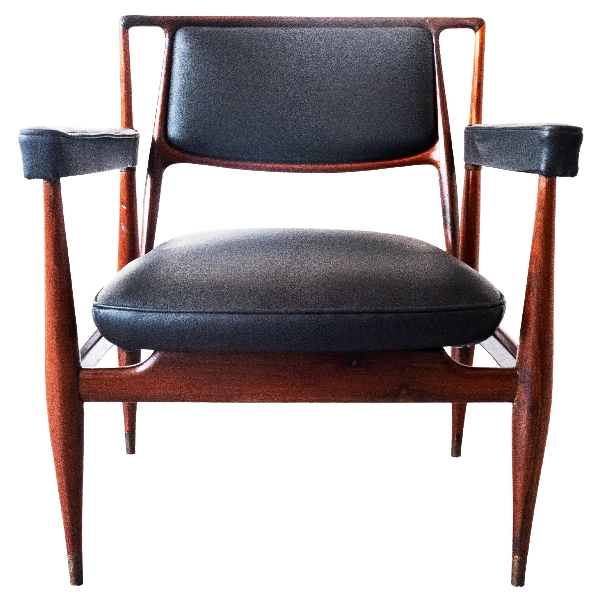Solid Wood rare Armchair by Moveis Ambiente, Brazil, 1960s For Sale