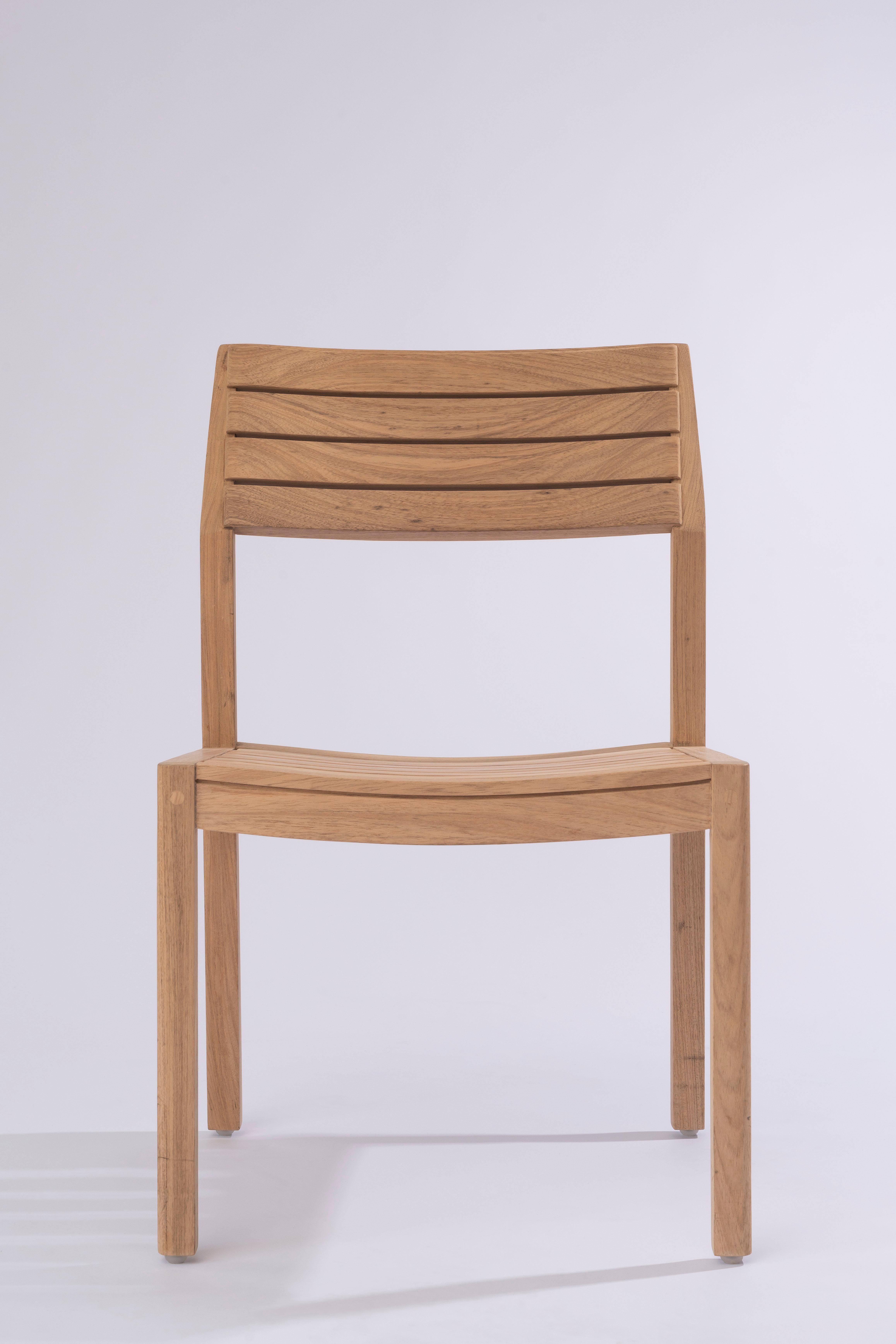 Solid Wood Arms Chair with Wooden Slats, for the Outside, Outdoor Resistant For Sale 1
