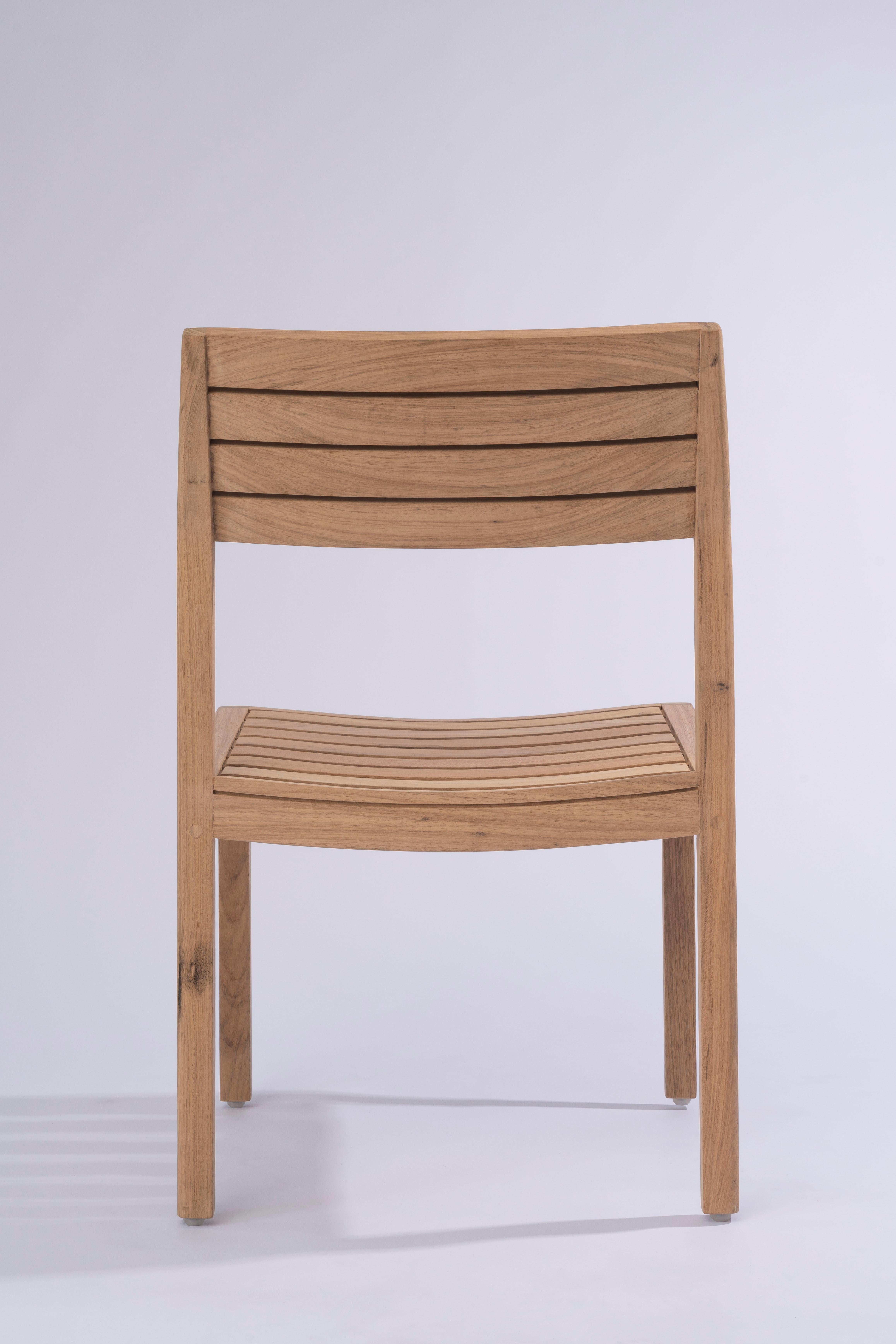 Solid Wood Arms Chair with Wooden Slats, for the Outside, Outdoor Resistant For Sale 4