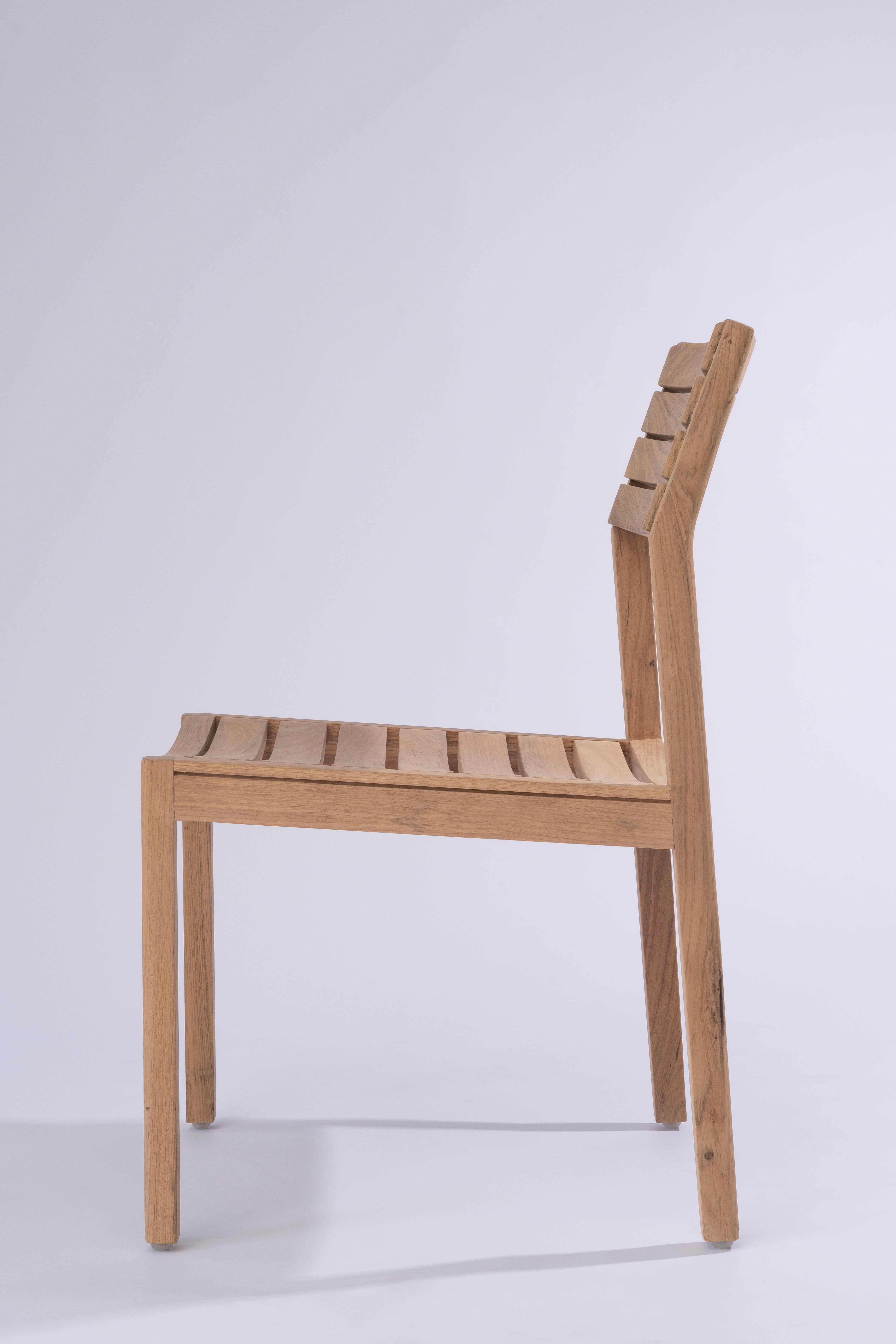 Solid Wood Arms Chair with Wooden Slats, for the Outside, Outdoor Resistant For Sale 5