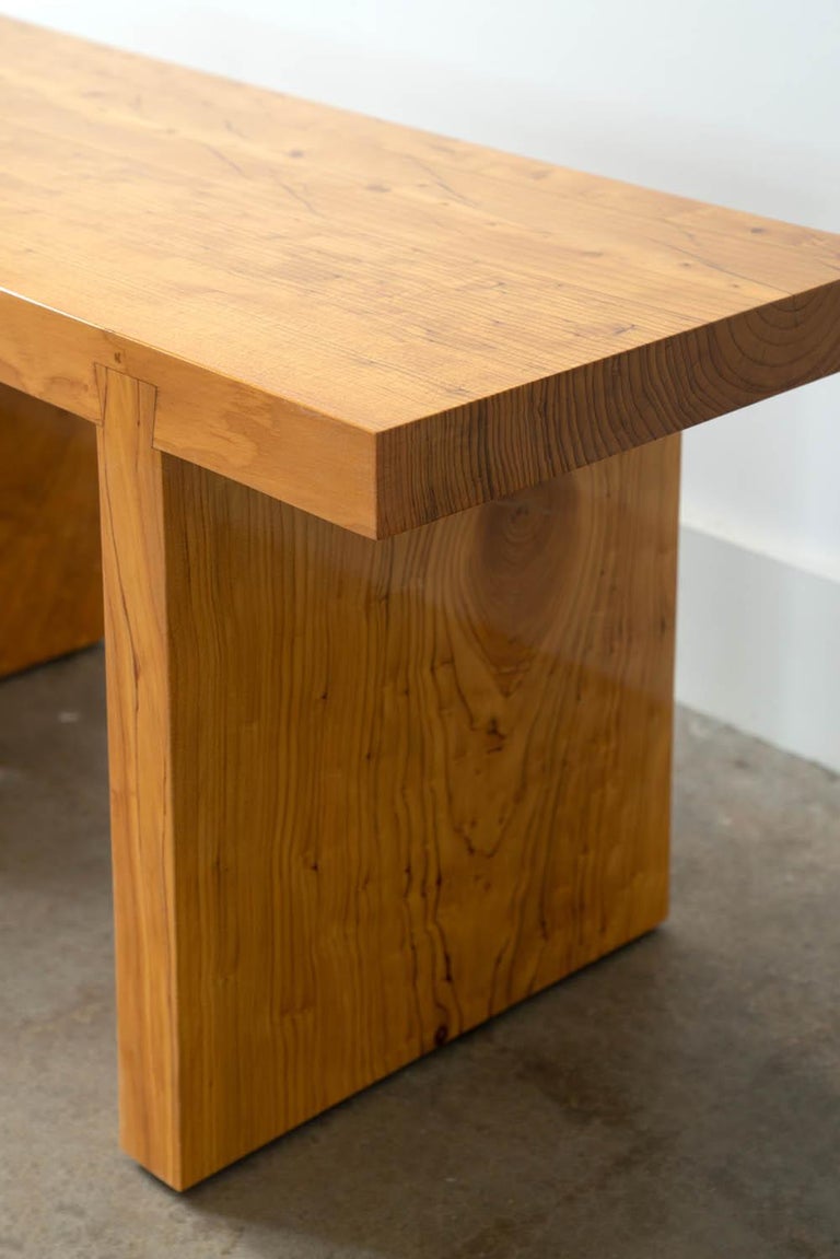 Solid Wood Bench in Hemlock with Japanese Joinery by Alabama Sawyer For