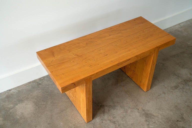 Solid Wood Bench in Hemlock with Japanese Joinery by Alabama Sawyer For