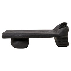 Solid Wood Bench, Log Bench, Charred, Organic, Modern Sculptural Seat, Logniture