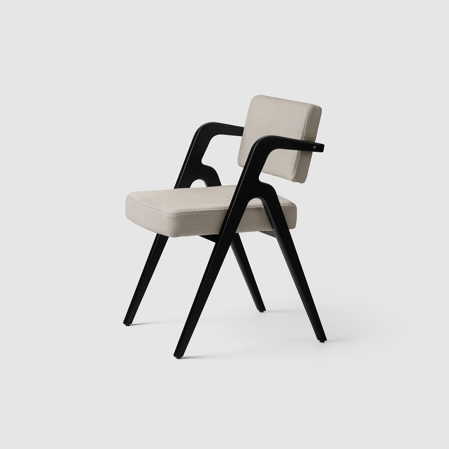 Solid Wood, Black Ash, Contemporary Dining Chair with Floating Seat & Back Moderno de mediados de siglo en venta