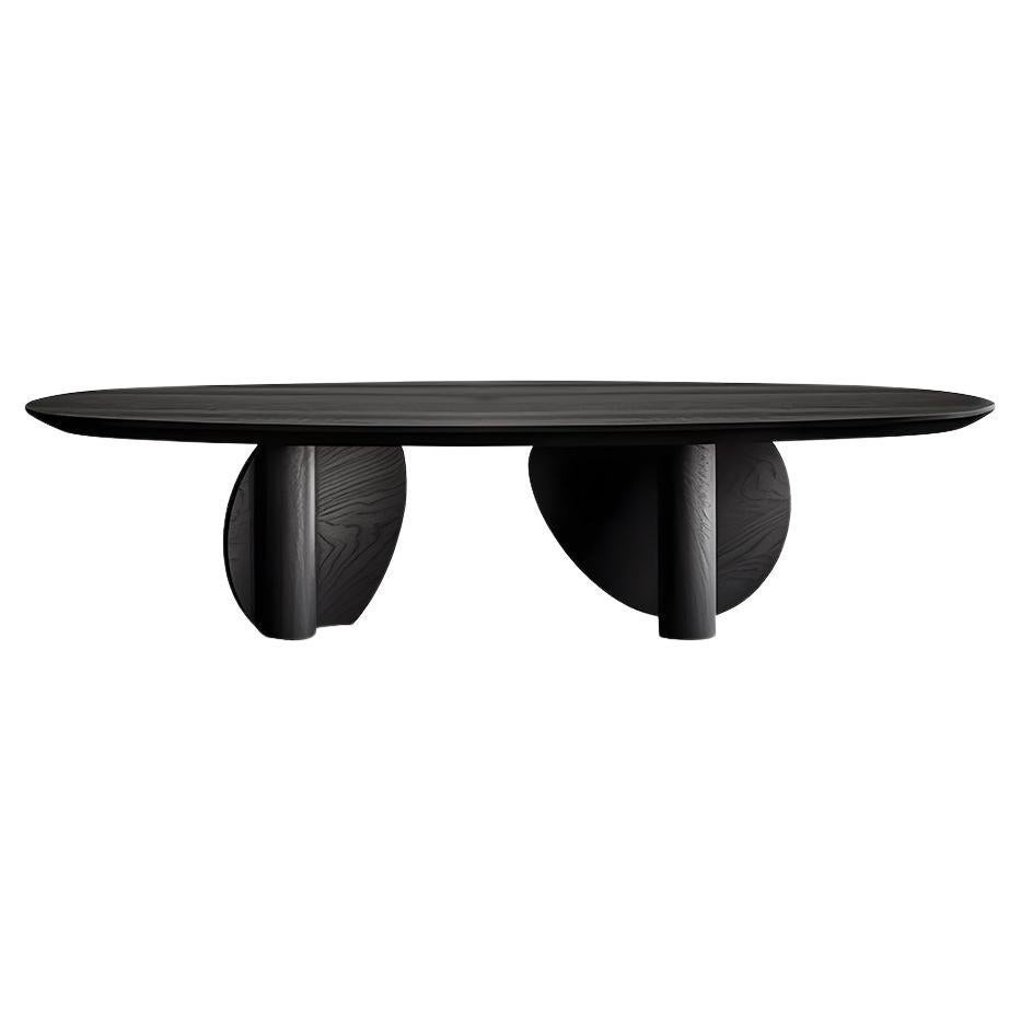 Solid Wood Black Tinted Coffee Table, Fishes Series 11 by Joel Escalona For Sale