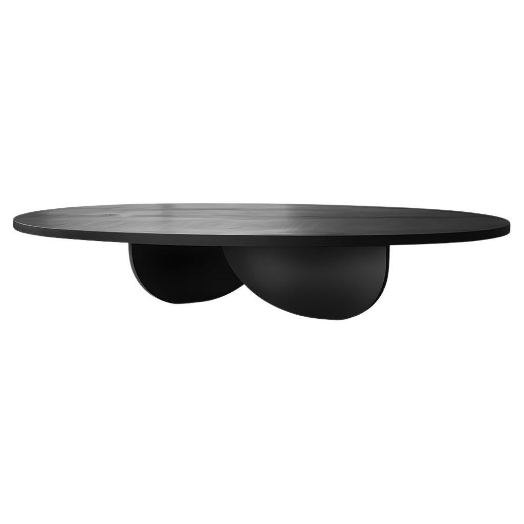 Solid Wood Black Tinted Coffee Table, Fishes Series 12 by Joel Escalona For Sale