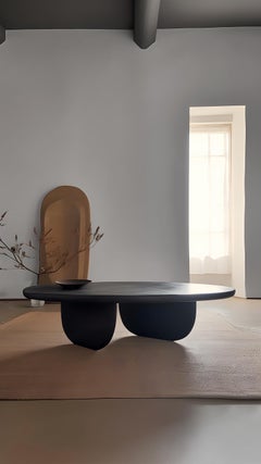 Couchtisch aus massivem Holz, schwarz getönt, Fische Serie 13 von Joel Escalona