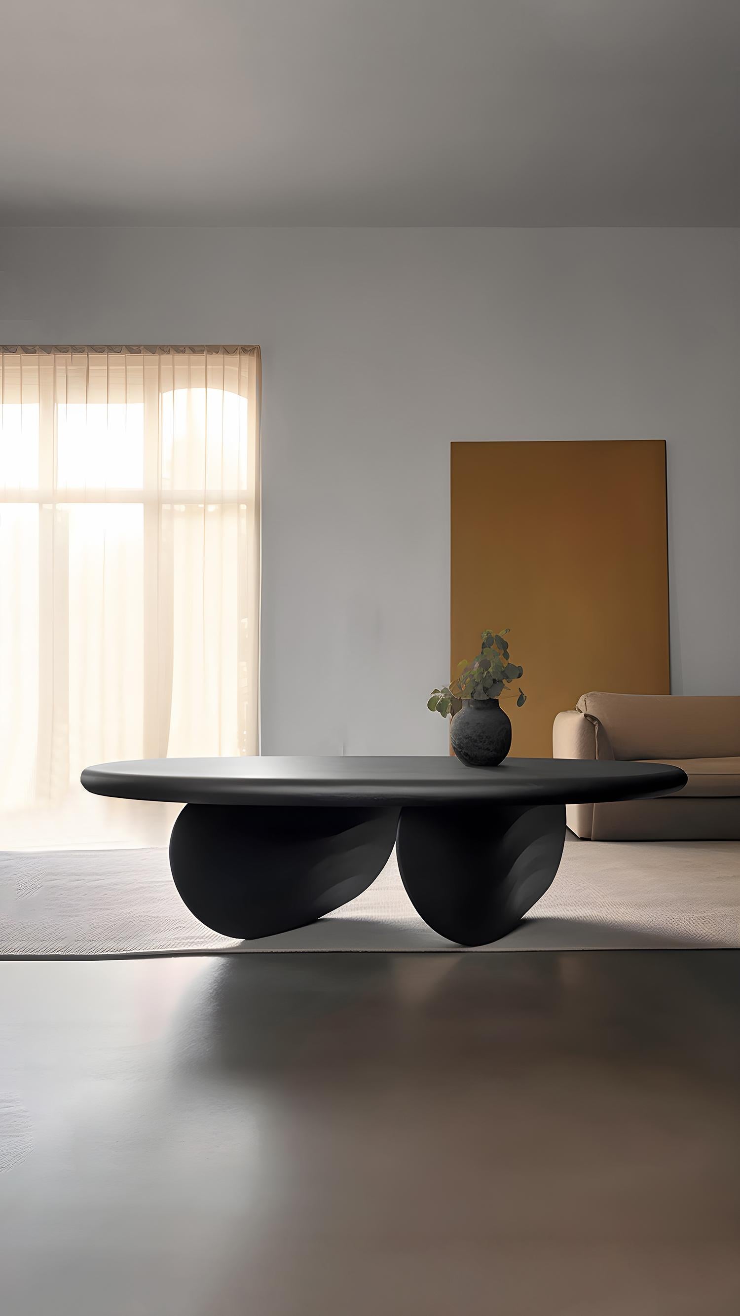 Mid-Century Modern Table basse en bois massif teinté noir, Fishes Series 13 de Joel Escalona en vente