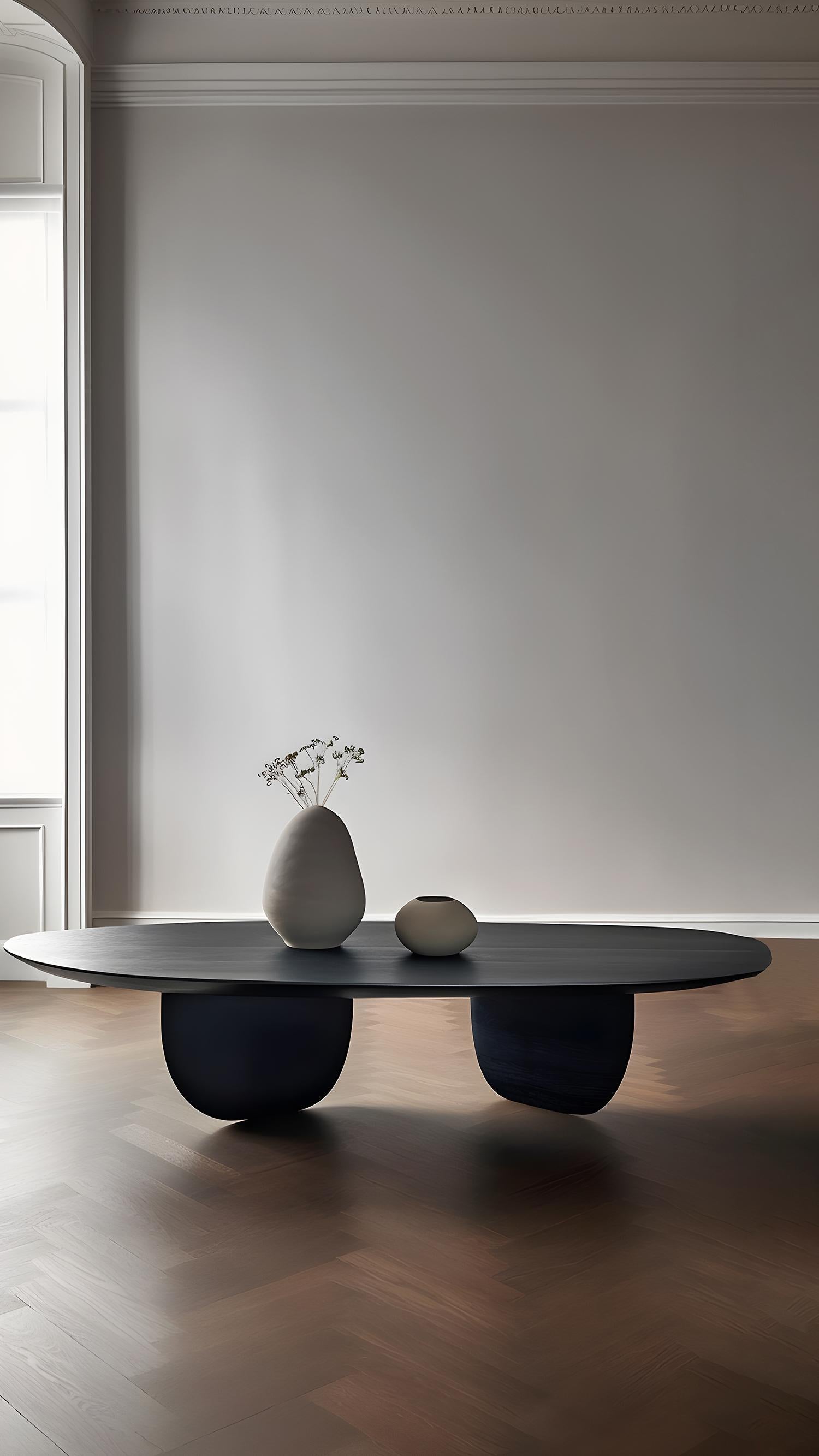 Mexicain Table basse en bois massif teinté noir, Fishes Series 13 de Joel Escalona en vente