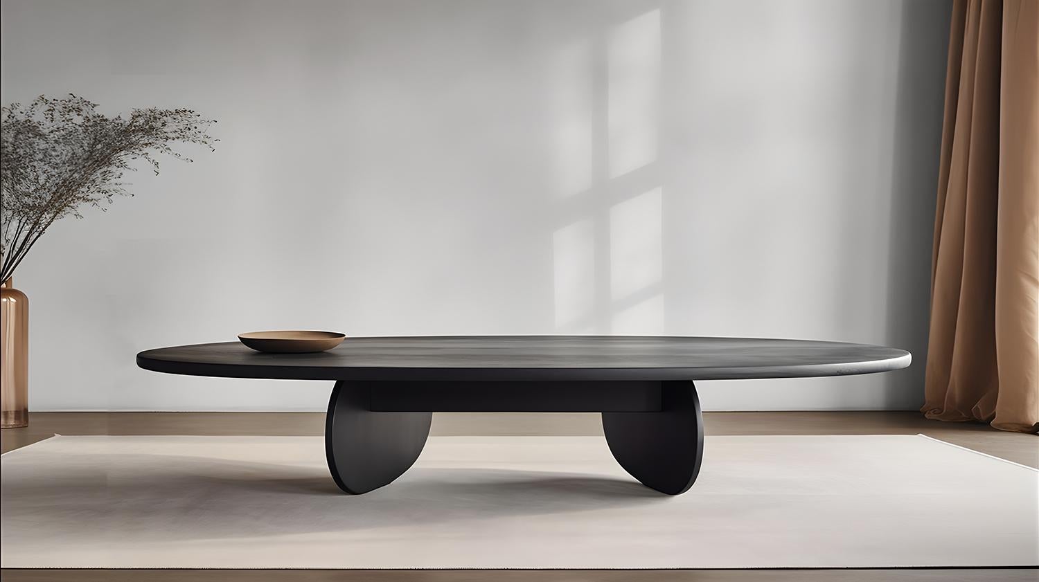 Table basse en bois massif teinté noir, Fishes Series 13 de Joel Escalona en vente 1