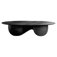 Solid Wood Black Tinted Coffee Table, Fishes Series 8 by Joel Escalona