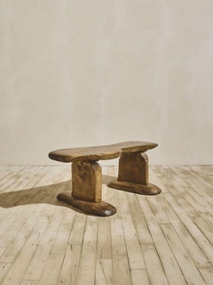 Banc brutaliste en bois massif du Danemark