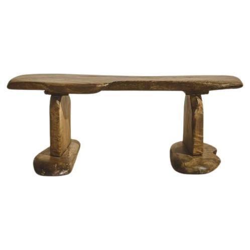 Solid Wood Brutalist Bench from Denmark
