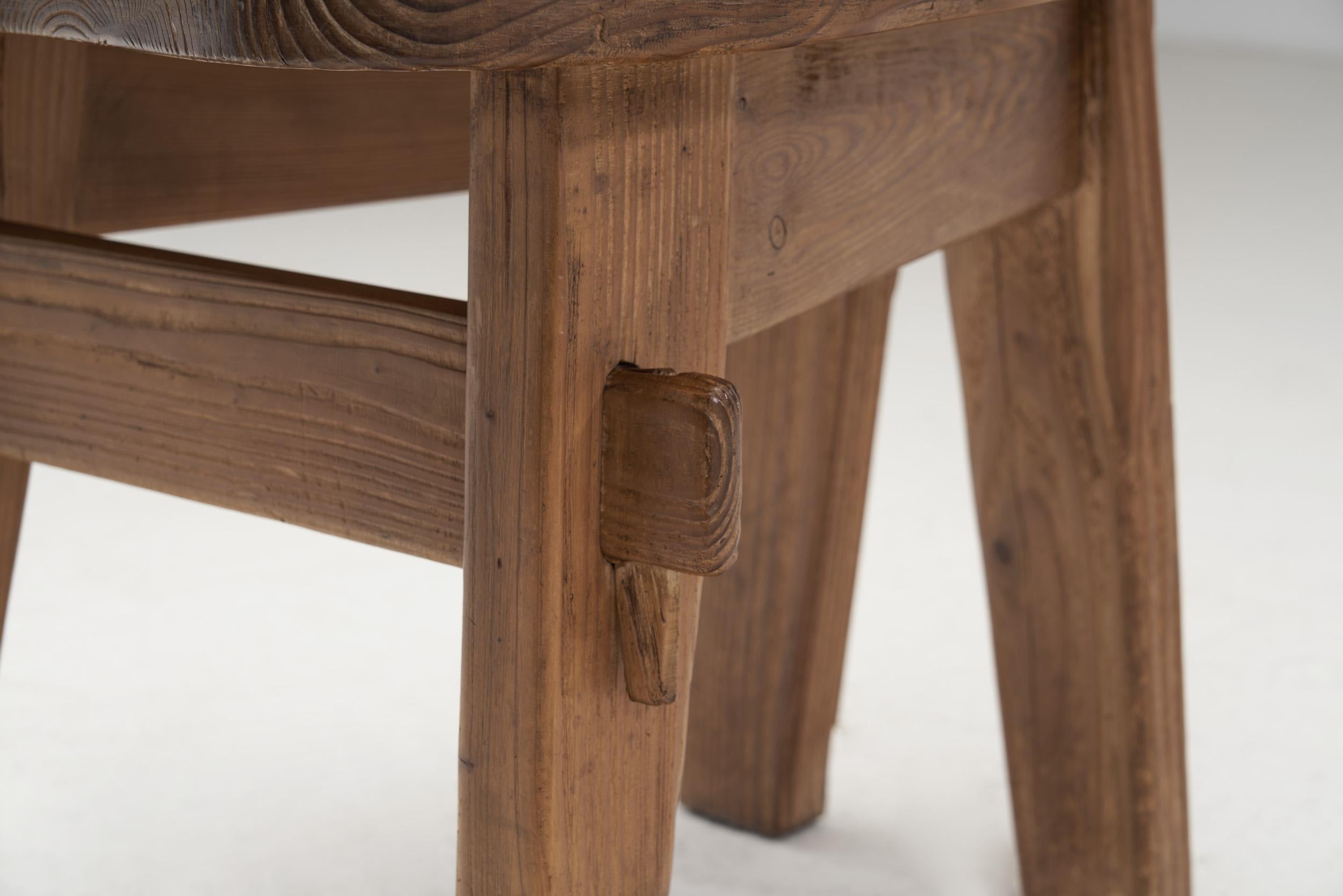 Solid Wood Brutalist Chairs with Mortise and Tenon Joinery, Europe, circa 1960s 10