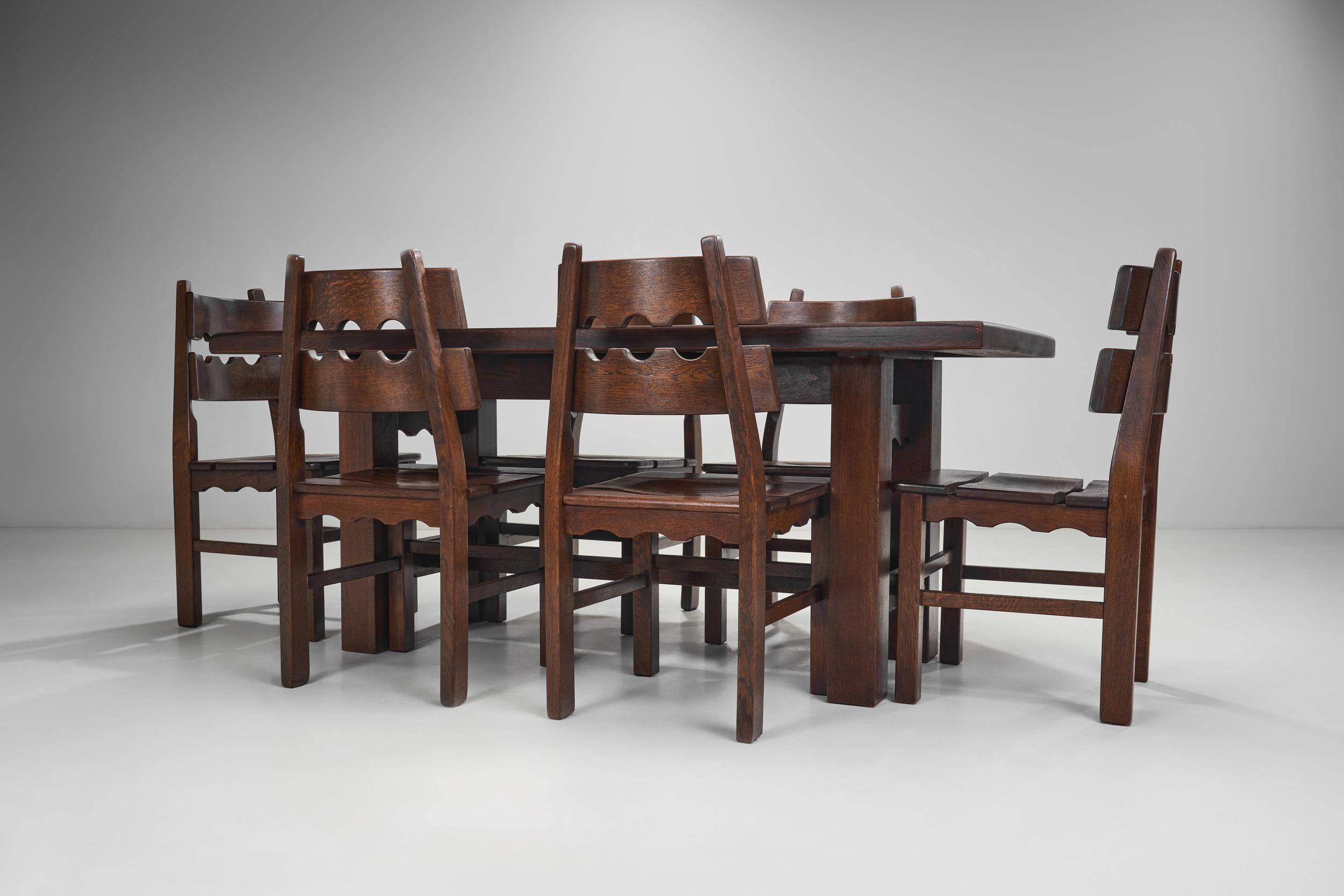 Ensemble de salle à manger brutaliste, Europe 20e siècle Bon état - En vente à Utrecht, NL