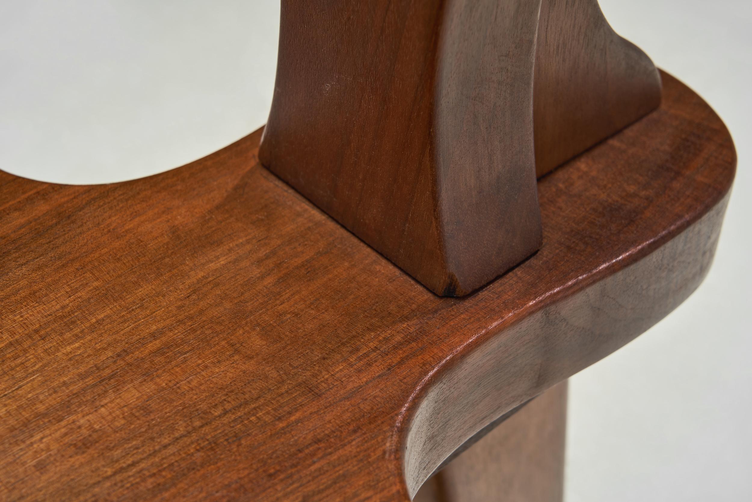 Chaise de fumeur brutaliste en Wood Wood, The Netherlands ca 1950s 4