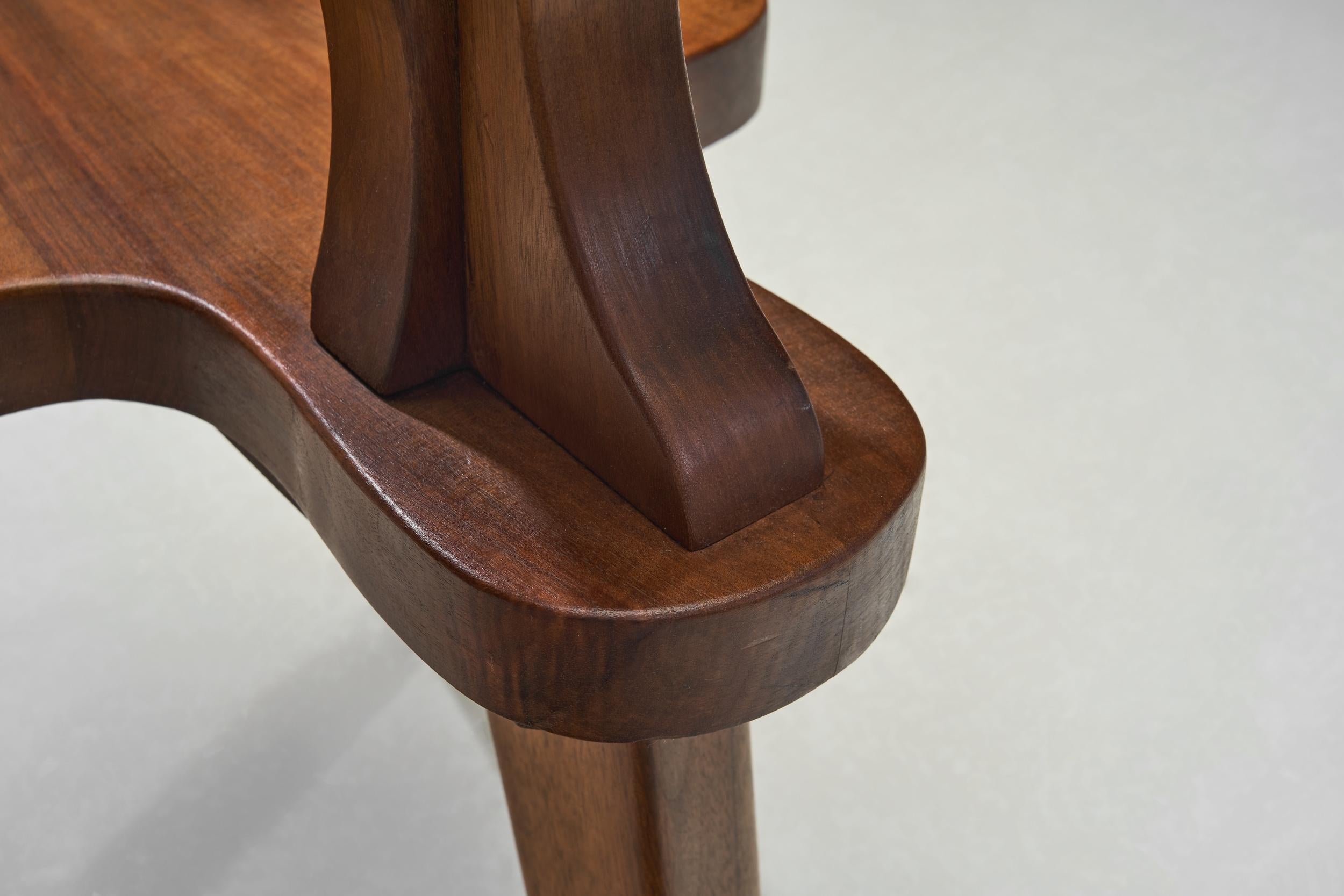 Chaise de fumeur brutaliste en Wood Wood, The Netherlands ca 1950s 5