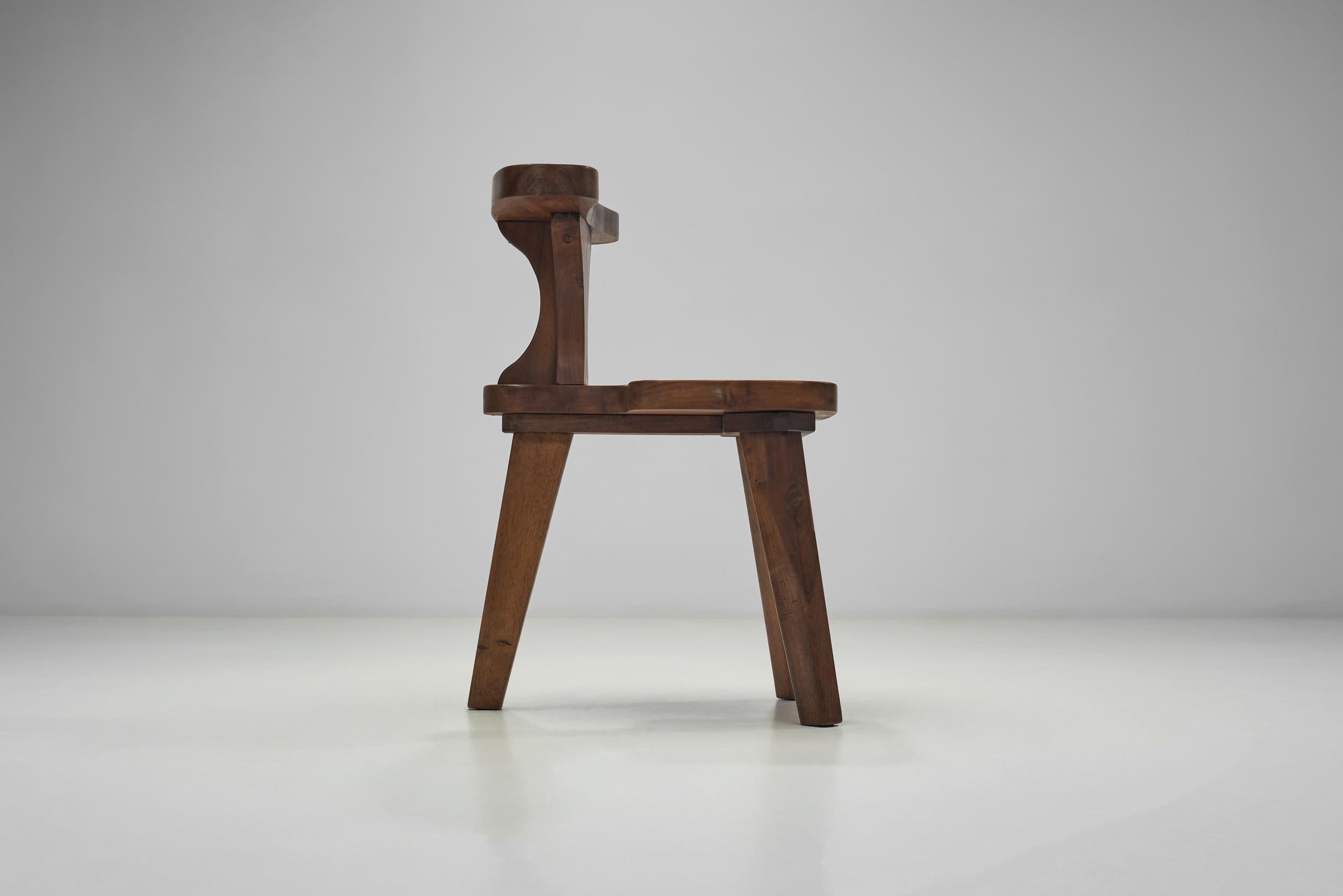 Chaise de fumeur brutaliste en Wood Wood, The Netherlands ca 1950s 8