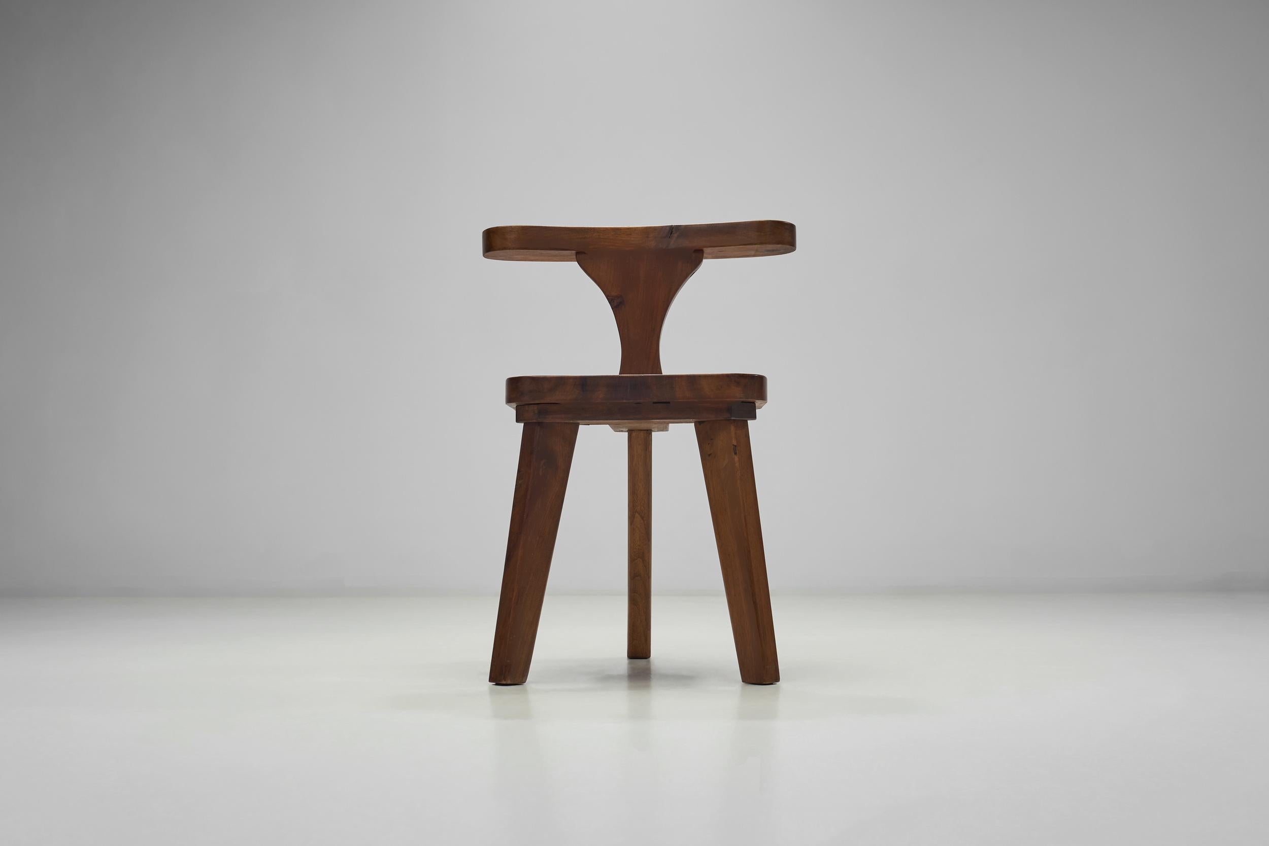 Chaise de fumeur brutaliste en Wood Wood, The Netherlands ca 1950s 9