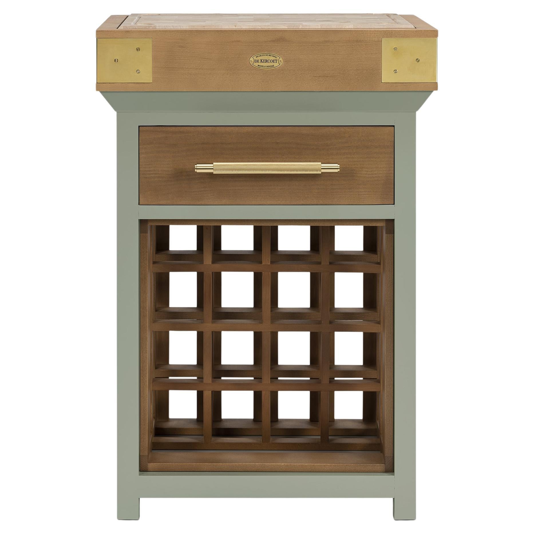 Solid Wood Butcher Block island with End-Grain Top by De Kercoet