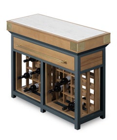 Solid Wood Butcher Block work table with End-Grain Top wine rack by De Kercoet