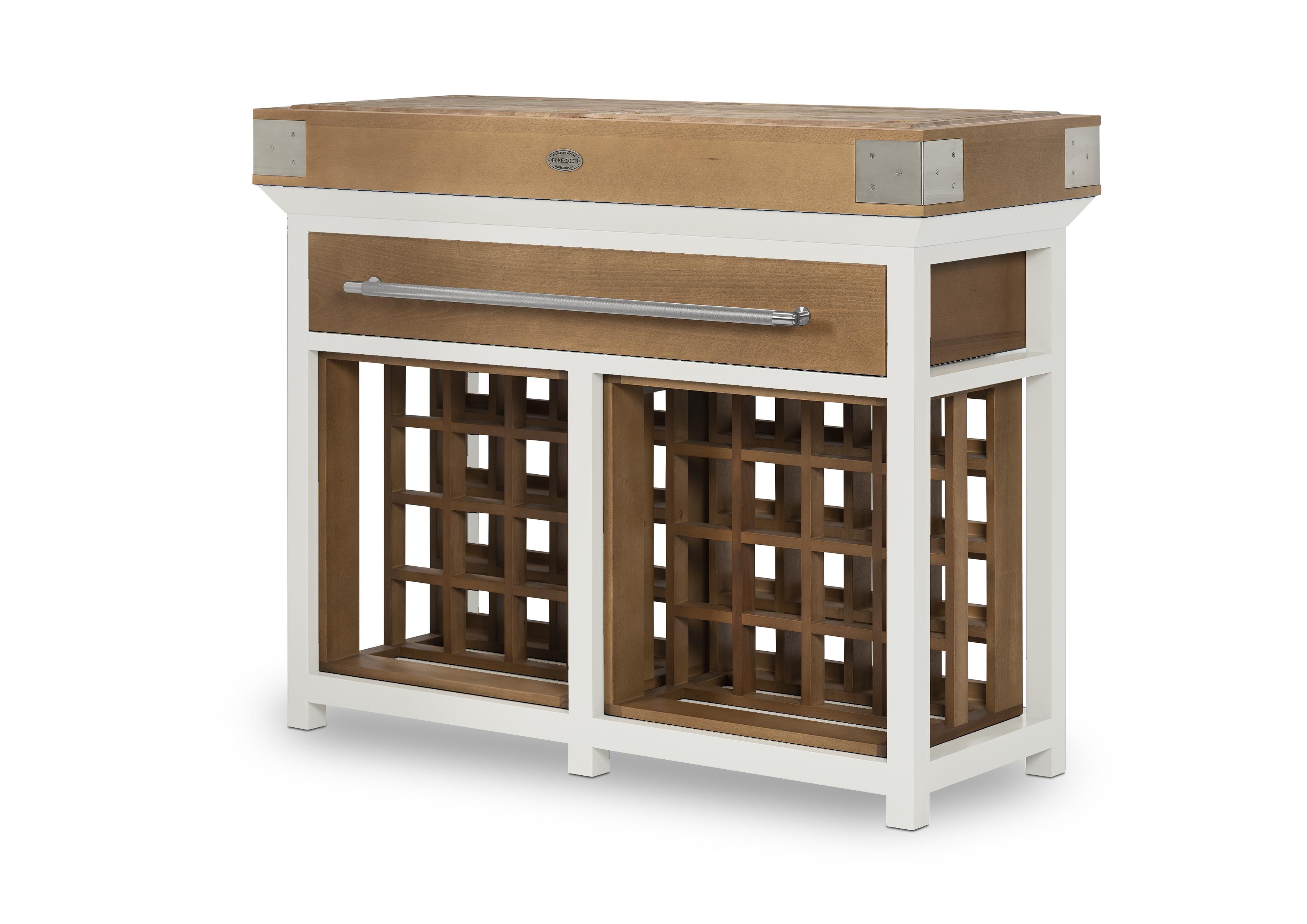 Portugais Table de travail en Wood Wood avec support à vin End-Grain Top par De Kercoet en vente