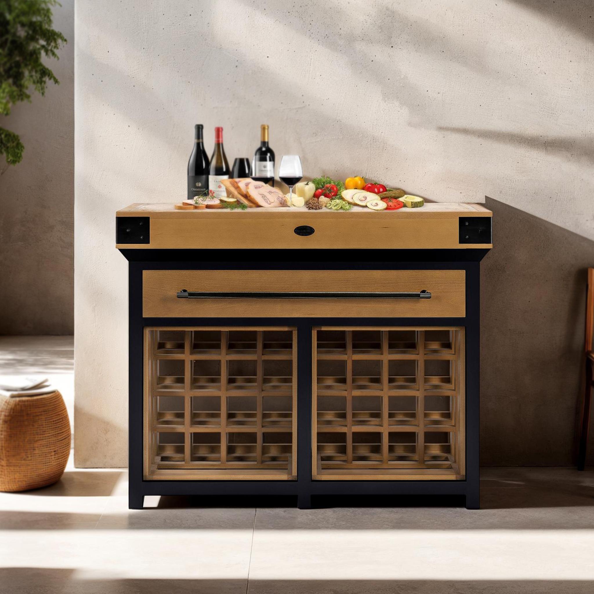 XXIe siècle et contemporain Table de travail en Wood Wood avec support à vin End-Grain Top par De Kercoet en vente