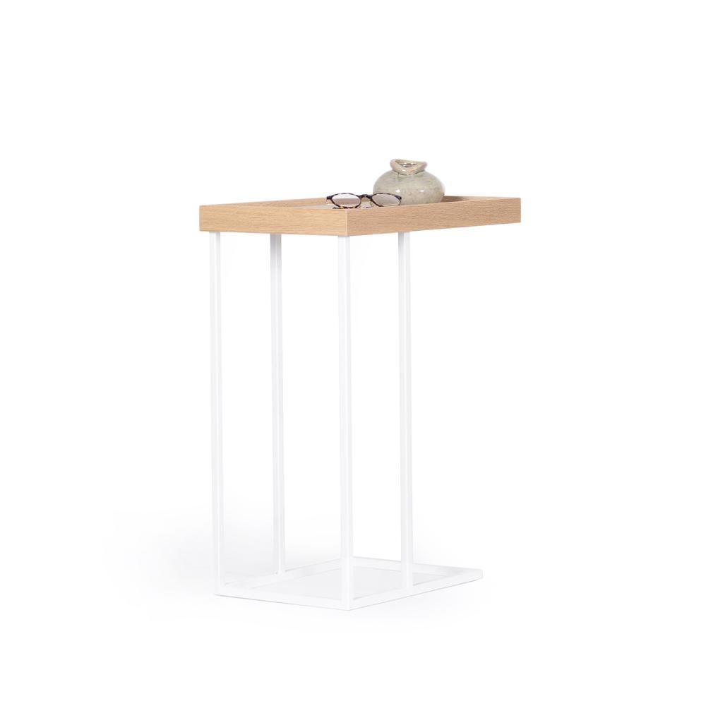 Turkish Solid Wood C-Shaped Side Table / Plant Stand – EDGE Series For Sale