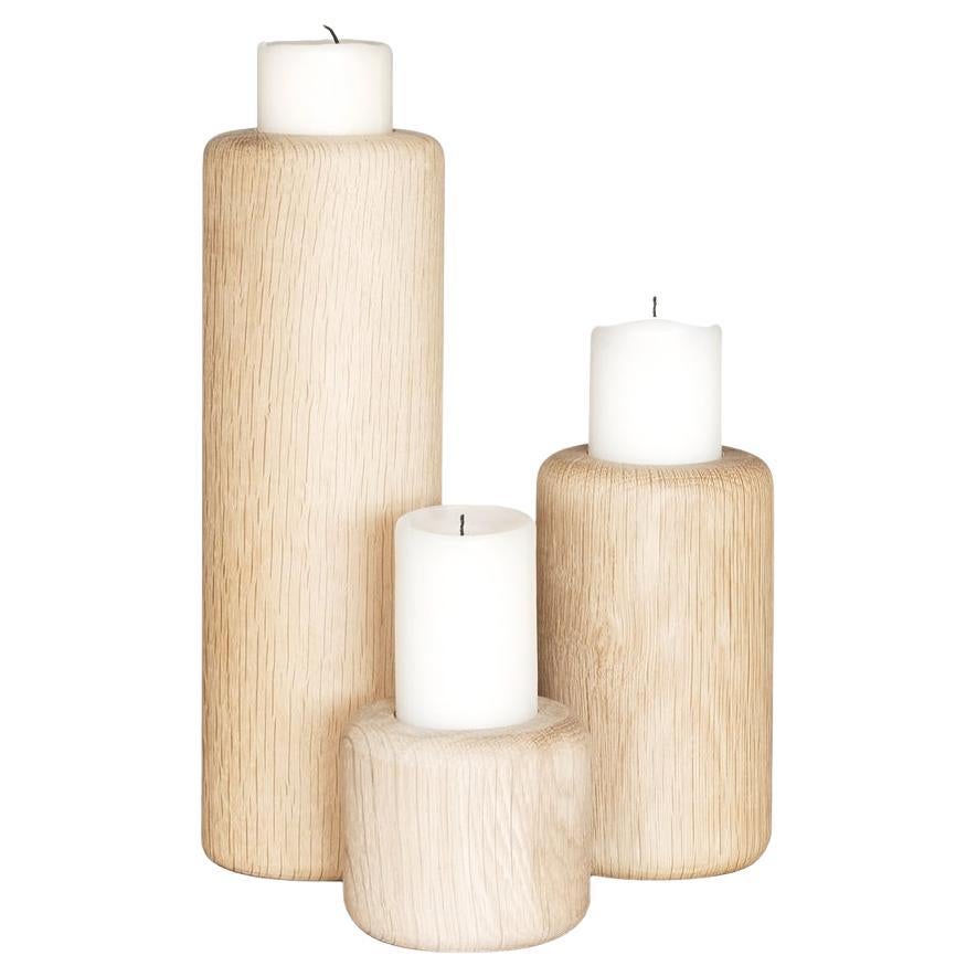 Set di portacandele in Wood massiccio