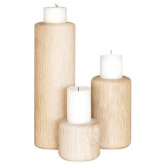 Solid Wood Candle Holder Set