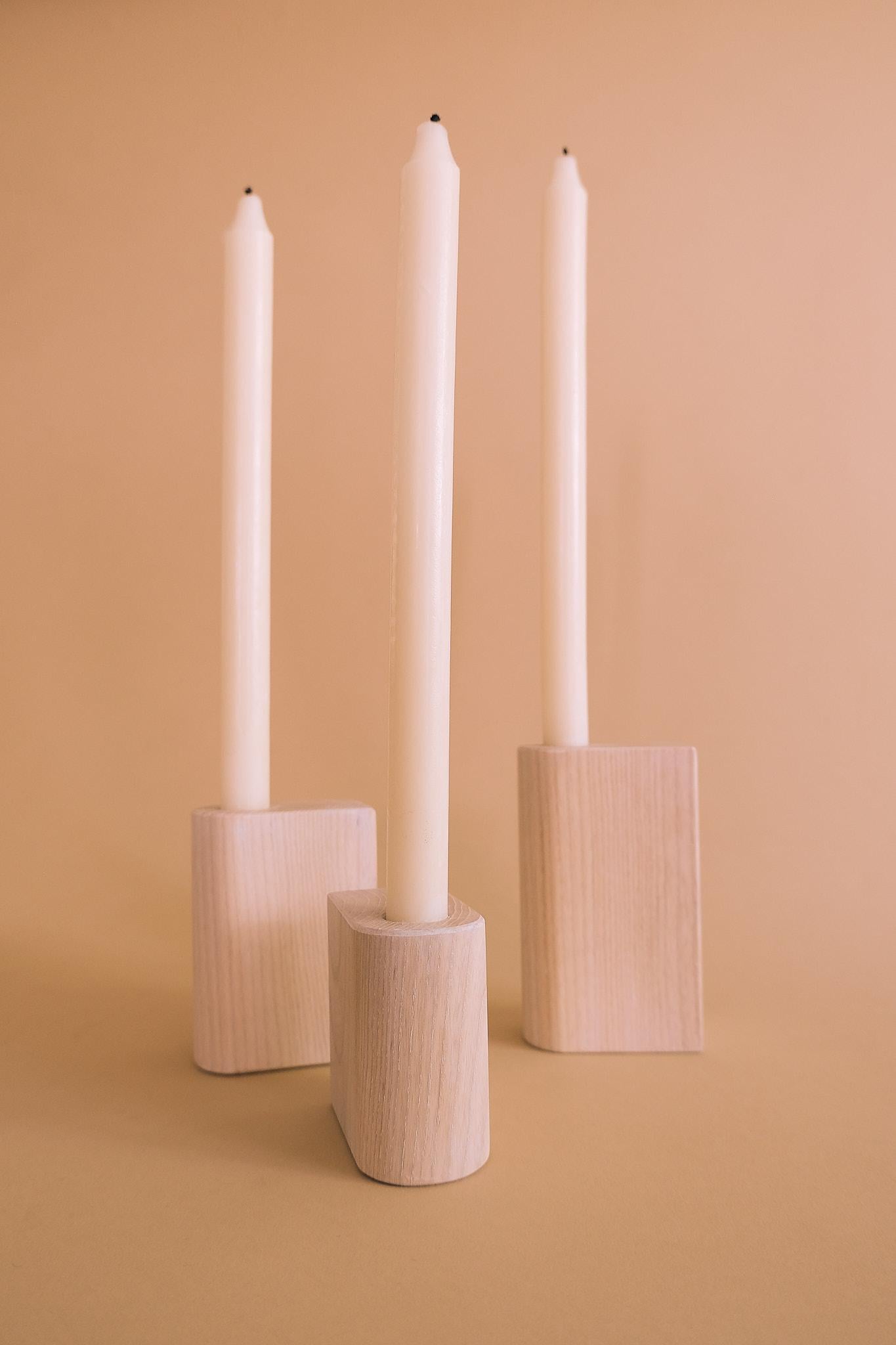 Woodwork Solid Wood Candleholders - Ash For Sale