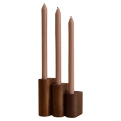 Solid Wood Candleholders, Walnut