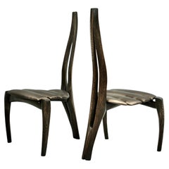 Solid wood carved and leather Vennaxa Chair