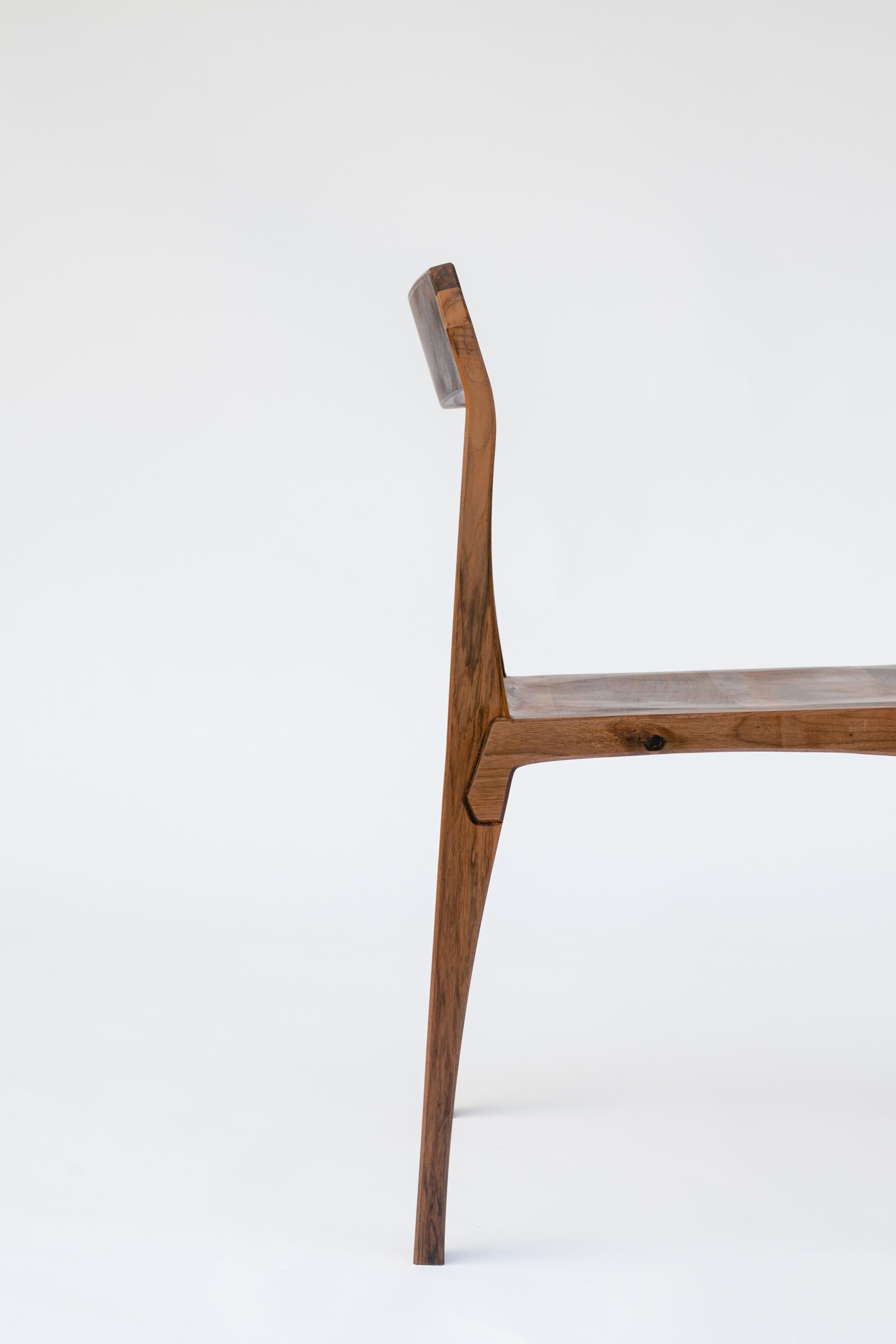 Modern Chair of walnut solid wood   For Sale