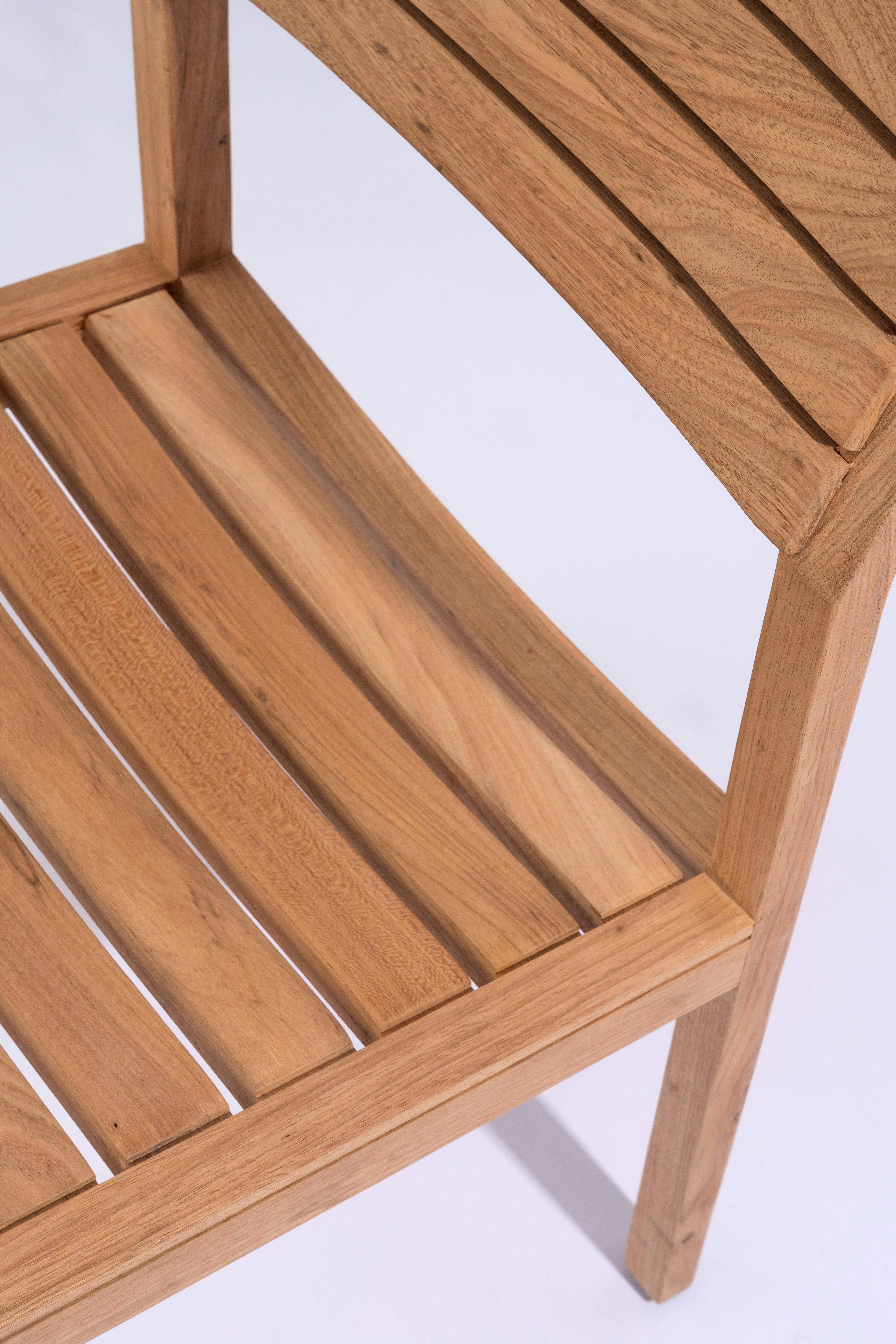 Brazilian Solid Wood Chair in Teak, with Wooden Slats, for the Outside, Outdoor Resistant  For Sale